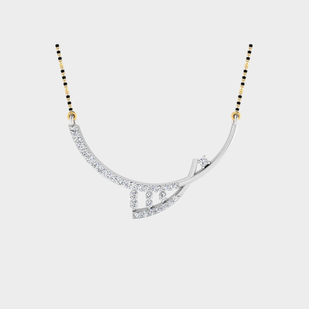 0.32 Carat Round Lab-Grown Diamond Mangalsutra In 14K White Gold For Modern Brides